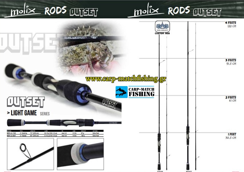 outset molix rod light game 732s carpmatchfishing